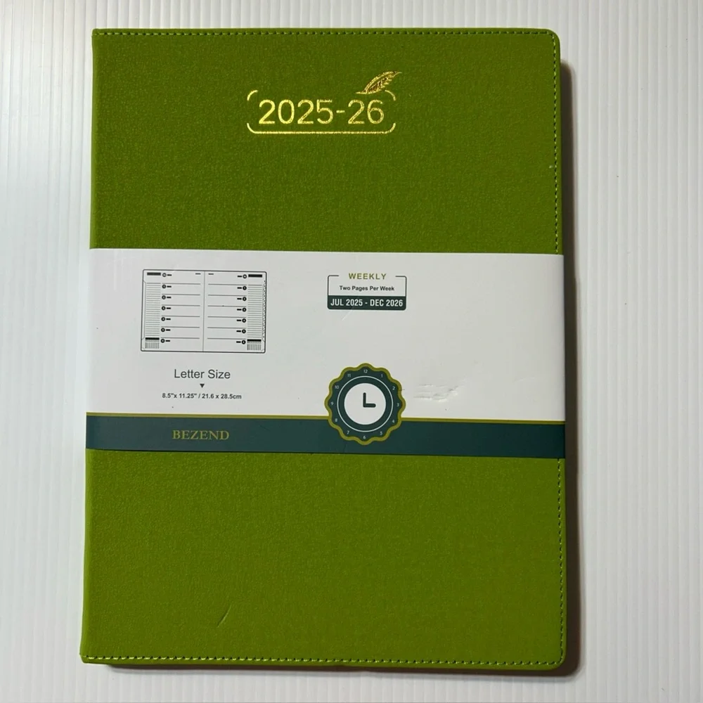 2026 2025 Bezend Planner Calendar NEW Green Letter Size 8.5